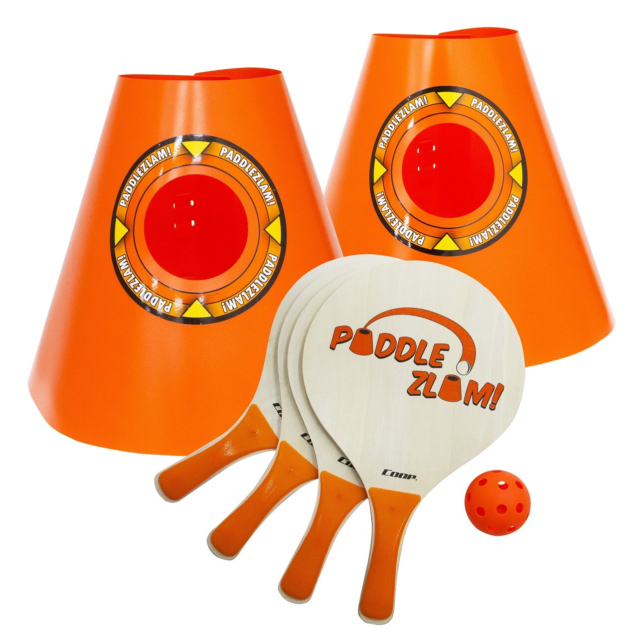 SwimWays 18" Orange Pickleball Paddle Zlam with Cones Backyard Paddle Ball Game
